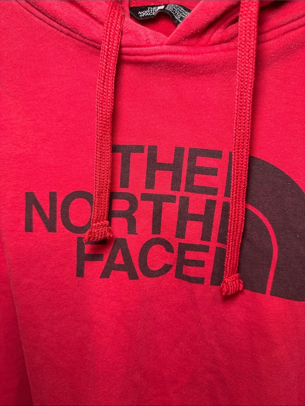 The North Face Pullover Hoodie Red Black Logo Men’s XXL Sweatshirt
